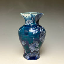 Load image into Gallery viewer, Crystalline Glazed Mini Vase in Atlantic Storm Blue 5
