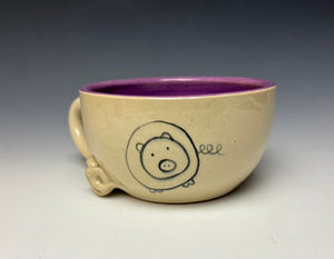 PIGGERY- Soup mug in Purple