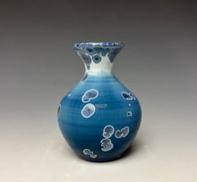 Load image into Gallery viewer, Crystalline Glazed Mini Vase in Atlantic Storm Blue 5

