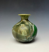 Load image into Gallery viewer, Green Galaxy Crystalline Glazed Mini Vase 2
