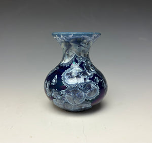 Winter Sky Blue Crystalline Glazed Mini Vase 7