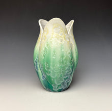 Load image into Gallery viewer, Tulip Vase- Ivory, emerald and blue
