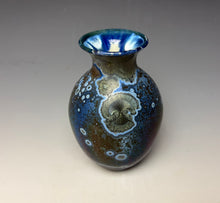 Load image into Gallery viewer, Cobalt Galaxy Crystalline Glazed Mini Vase 4
