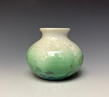 Load image into Gallery viewer, Crystalline Mini Vase in Ivory and Green
