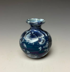 Crystalline Glazed Mini Vase in Atlantic Storm Blue 3