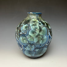 Load image into Gallery viewer, Cobalt Galaxy Crystalline Glazed Vase
