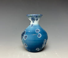 Load image into Gallery viewer, Crystalline Glazed Mini Vase in Atlantic Storm Blue 5
