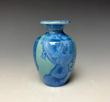 Load image into Gallery viewer, Light Teal Blue Crystalline Glazed Mini Vase 3
