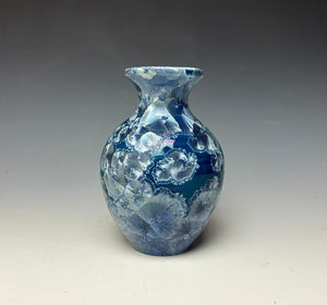 Crystalline Glazed Mini Vase in Atlantic Storm Blue 2