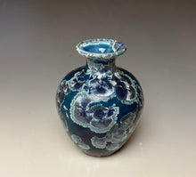 Load image into Gallery viewer, Crystalline Glazed Mini Vase in Atlantic Storm Blue
