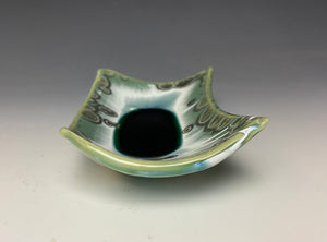 Crystalline Tray in Green and Silver #3