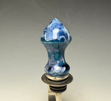 Load image into Gallery viewer, Crystalline Glazed Bottle Stopper- Atlantic Storm Blue
