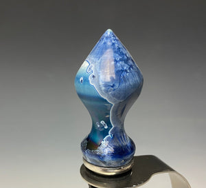 Crystalline Glazed Bottle Stopper- Atlantic Storm Blue