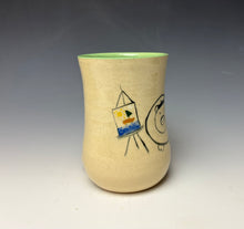 Load image into Gallery viewer, Artist Pig Mug- Light Green
