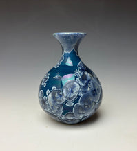Load image into Gallery viewer, Crystalline Glazed Mini Vase in Atlantic Storm Blue 5
