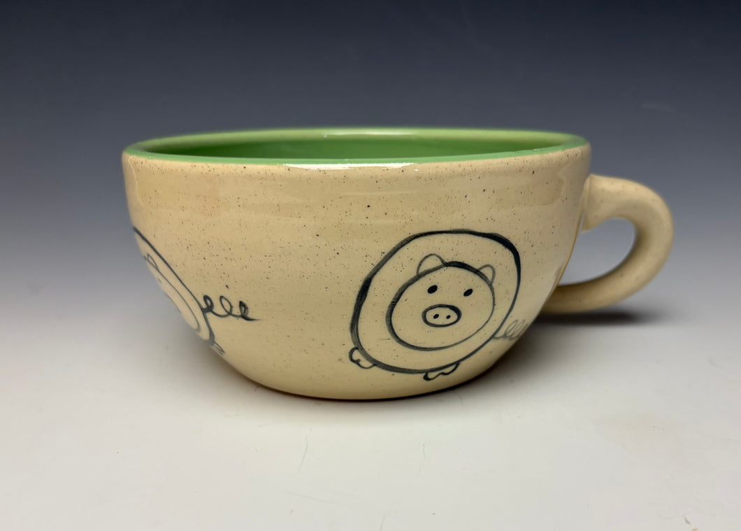 PIGGERY- Soup mug in Pistachio