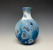 Load image into Gallery viewer, Crystalline Glazed Vase in Atlantic Storm Blue
