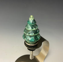 Load image into Gallery viewer, Crystalline Glazed Bottle Stopper- Green Tree
