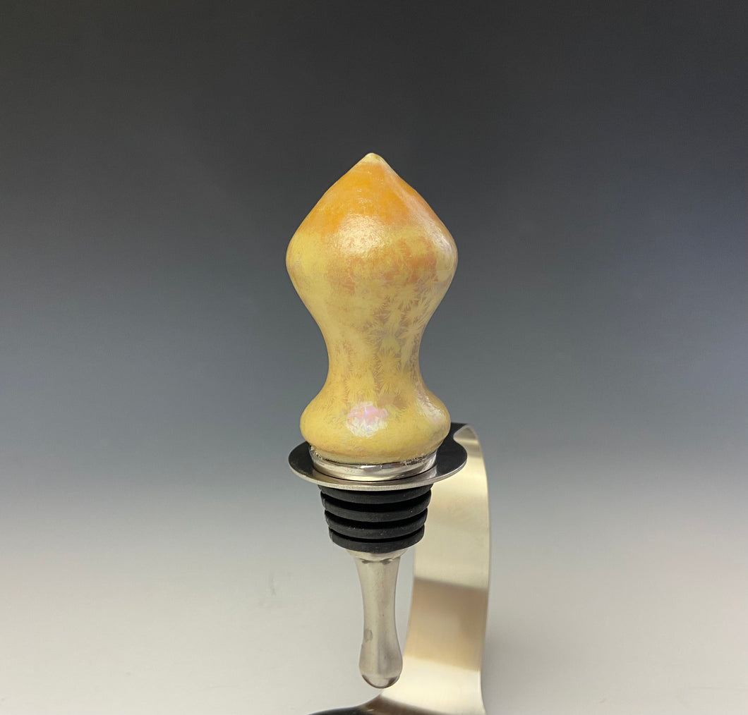 Crystalline Glazed Bottle Stopper- Gold #2