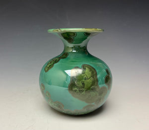 Emerald Green Crystalline Glazed Mini Vase 4