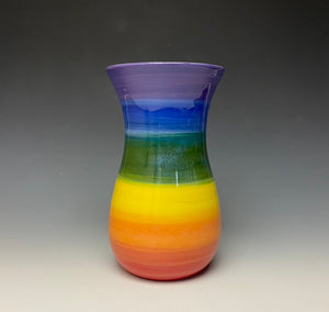 Rainbow Curvy Vase - Purple Top