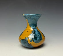 Load image into Gallery viewer, Blue and Orange Crystalline Mini Vase 5
