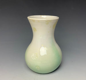 Crystalline Mini Vase in Ivory and Green