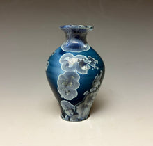 Load image into Gallery viewer, Crystalline Glazed Mini Vase in Atlantic Storm Blue 3
