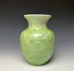 Crystalline Glazed Vase - Mint Green