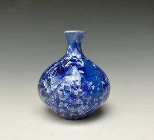 Winter Sky Blue Crystalline Glazed Mini Vase #3