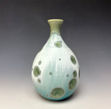 Load image into Gallery viewer, Wintergreen Crystalline Glazed Teardrop Mini Vase
