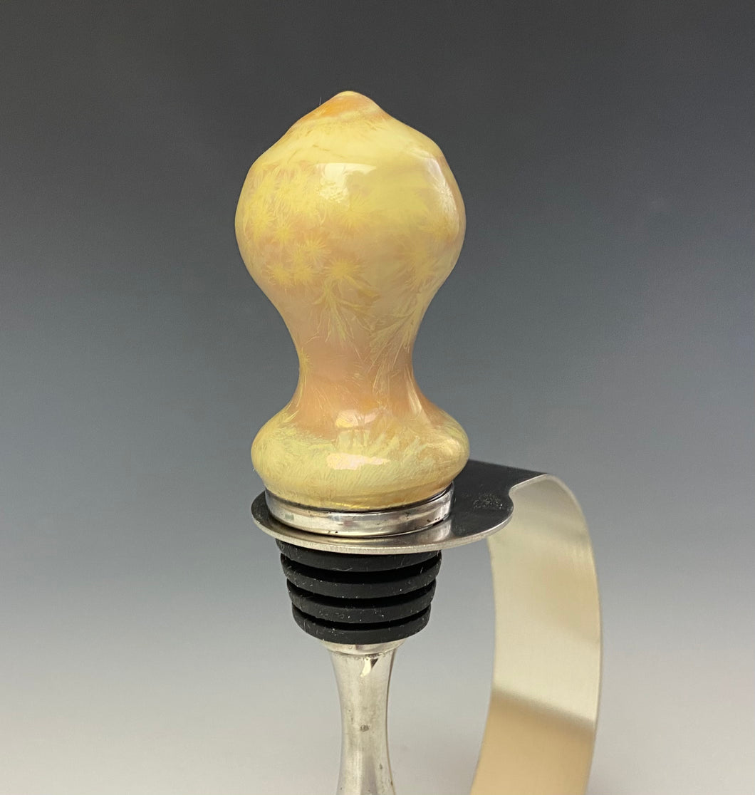 Crystalline Glazed Bottle Stopper- Gold #1