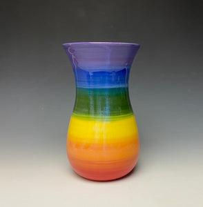 Rainbow Curvy Vase - Purple Top