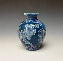 Load image into Gallery viewer, Crystalline Glazed Mini Vase in Atlantic Storm Blue 2
