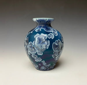 Crystalline Glazed Mini Vase in Atlantic Storm Blue 2