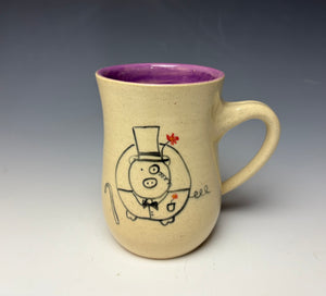 Fancy Pig Mug- Purple