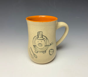 Chef Pig Mug - Orange