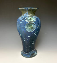 Load image into Gallery viewer, Cobalt Galaxy Crystalline Glazed Vase 14
