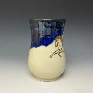 Gold Rearing Horse Mug #1- Galaxy Blue