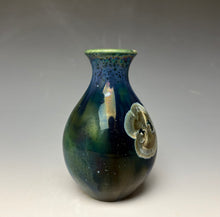 Load image into Gallery viewer, Deep Aquamarine Galaxy Crystalline Glazed Mini Vase 2
