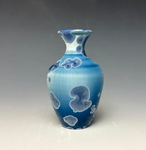 Load image into Gallery viewer, Crystalline Glazed Mini Vase in Atlantic Storm Blue 3
