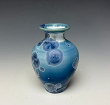 Load image into Gallery viewer, Crystalline Glazed Mini Vase in Atlantic Storm Blue 2
