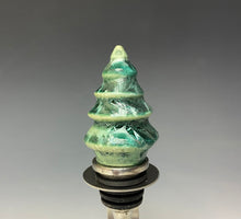 Load image into Gallery viewer, Crystalline Glazed Bottle Stopper- Green Tree
