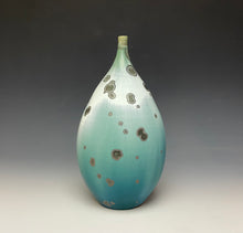 Load image into Gallery viewer, Wintergreen Crystalline Glazed Teardrop Vase
