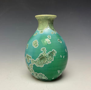 Emerald Green Crystalline Glazed Mini Vase 3