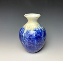 Load image into Gallery viewer, Crystalline Vase in Ivory and Blue 2
