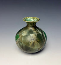 Load image into Gallery viewer, Green Galaxy Crystalline Glazed Mini Vase 2
