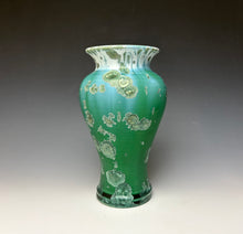 Load image into Gallery viewer, Emerald Green Crystalline Glazed Vase
