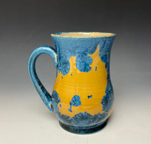 Crystalline Glazed Mug 18 oz - Blue and Orange #1