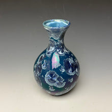 Load image into Gallery viewer, Crystalline Glazed Vase in Atlantic Storm Blue
